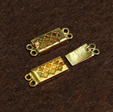 2 Pcs, 2.5 Cm Golden 2 Strings Brass Connectors