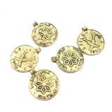 10 Pcs, 23mm German Silver Coin Charms Golden