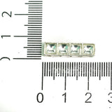 4 Pcs, 22x6mm 5 Hole Kundan Connectors Spacer Silver