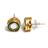 10 Pcs, 11mm Round Kundan Earring Studs