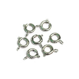 20 Pcs, 6mm Korean Silver Brass Spring Ring Clasps