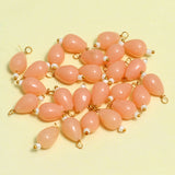 100 Pcs, 10x7mm Peach Drop Acrylic Loreal Beads