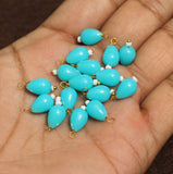 100 Pcs, 10x7mm Turquoise Drop Acrylic Loreal Beads