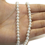 1 String, 8mm Shell Round Pearl Beads