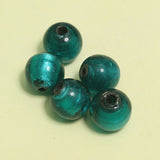 17mm Glass Silver Foil Round Beads