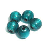 17mm Glass Silver Foil Round Beads