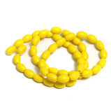 8x5mm Oval Yellow Plain Glass Beads