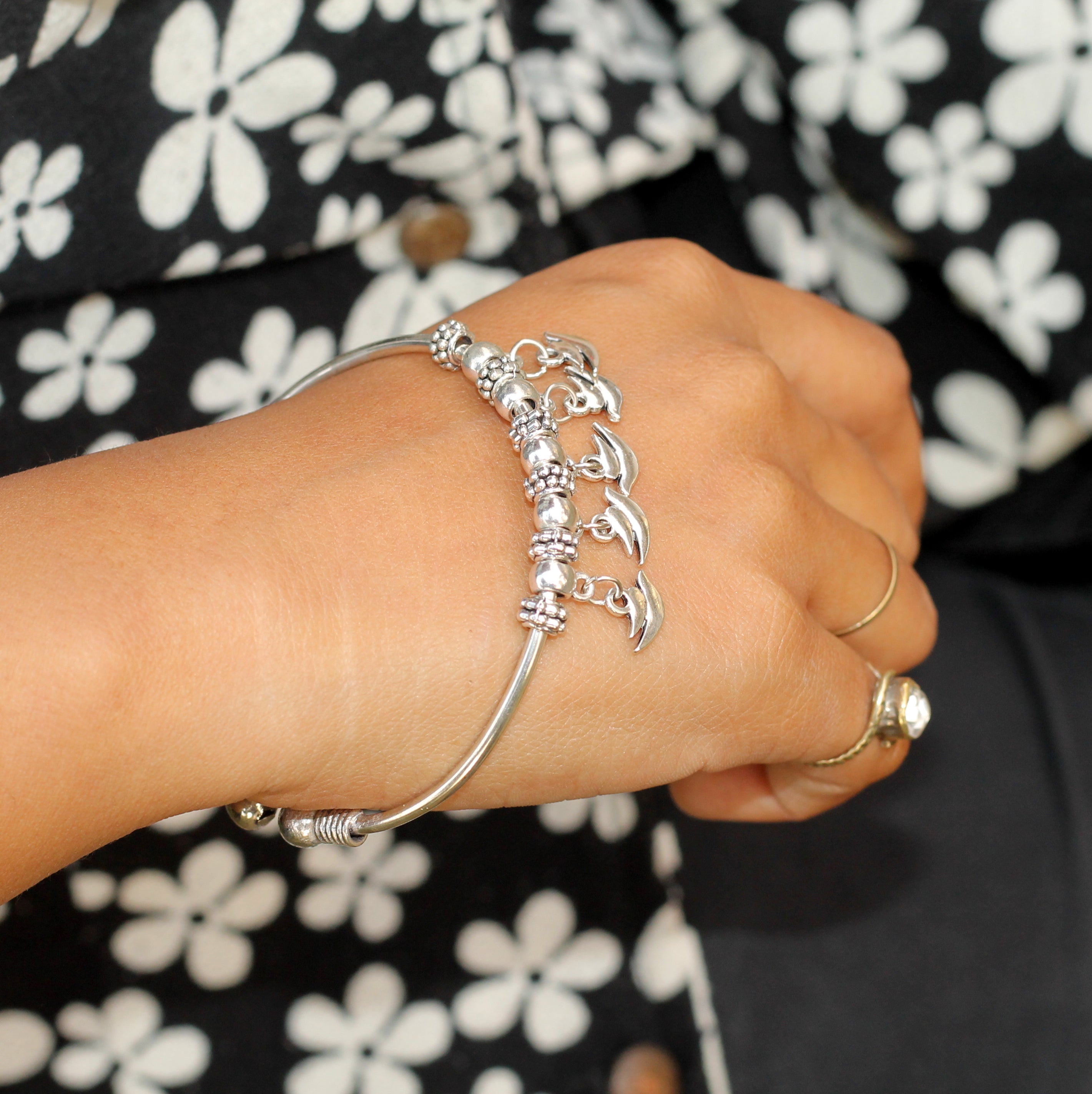 German Silver Charms Bracelet Kada – beadsnfashion