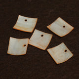 25 Pcs, 25x22mm Orange Single Hole Square Shell Beads