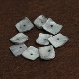 50 Pcs,13x13mm Grey Single Hole Square Shell Beads