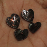 100 Pcs, 16x14mm Brown Single Hole Heart Shell Beads