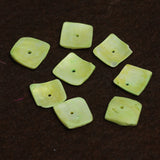 50 Pcs, 15x15mm Parrot Green Square Shell Beads