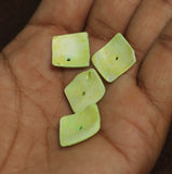 50 Pcs, 15x15mm Parrot Green Square Shell Beads