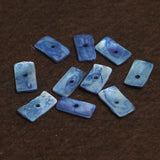 50 Pcs, 19x9mm Blue Rectangle Shell Beads
