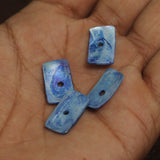 50 Pcs, 19x9mm Blue Rectangle Shell Beads