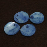 25 Pcs, 23mm Blue Single Hole Round Shell Beads