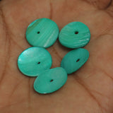 100 Pcs, 14mm Sea Green Round Shell Beads