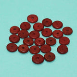 100 Pcs,4x15mm Disc Wooden Beads Red
