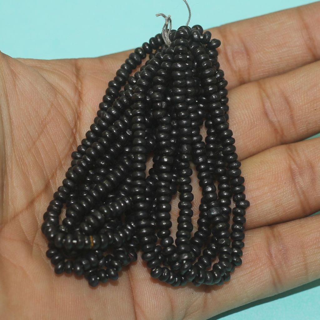 1400 Pcs,5x6mm Tyre Wooden Beads Black