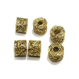 10 Pcs Wire Mesh Beads Golden 17x14mm