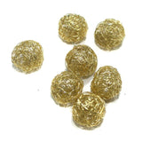 10 Pcs Wire Mesh Beads Golden 20mm
