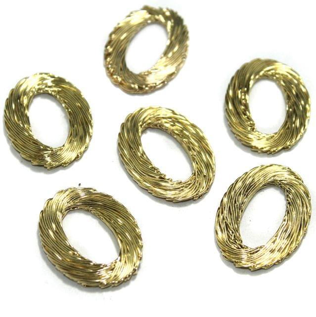 10 Pcs Wire Mesh Beads Golden 36x24mm