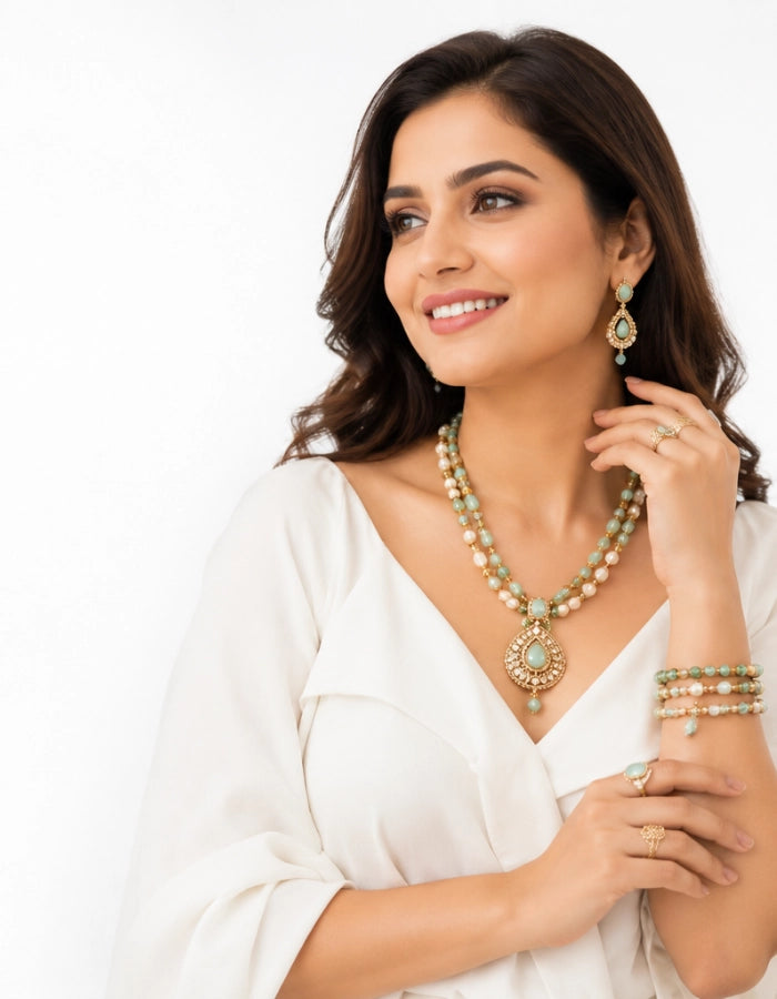 Woman Wearing Handmade Jewellery